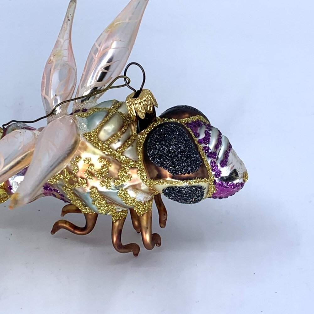 Whitehurst Flying Bug Hand Blown Fantasy Glass Ornament Large 7" Boxed Imports - Picture 9 of 10